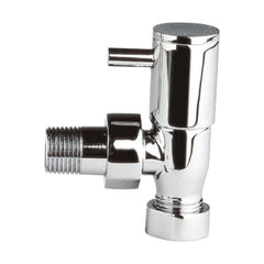 [BHRV310] Balterley Contemporary Angled Round Radiator Valves with Decorative Pipes - Chrome - Cutout