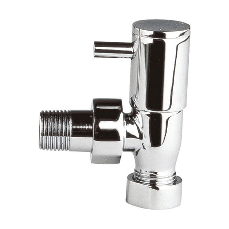 [BHRV310] Balterley Contemporary Angled Round Radiator Valves with Decorative Pipes - Chrome - Cutout