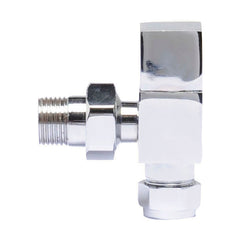 [BHRV324] Balterley Contemporary Angled Square Radiator Valves (Pairs) - Chrome - Cutout