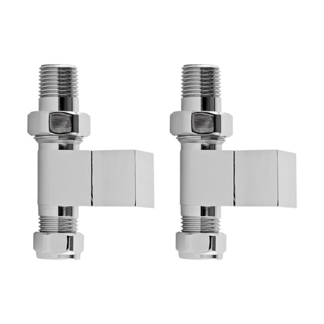[BHRV347] Balterley Contemporary Straight Square Radiator Valves (Pairs) - Chrome - Cutout