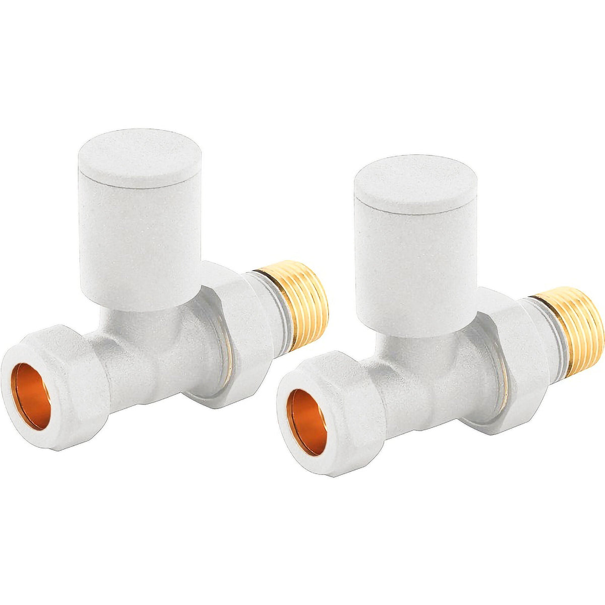 [BHRV903] Modern Straight Radiator Valves, Sold in Pairs - Choice of Finish - Cutout