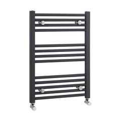 [BHSL103] Balterley Contemporary Heated Vertical Towel Rail Radiator & Straight Rails, 1028 BTU, 700mmx500mm Bathroom Heating - Anthracite - Cutout
