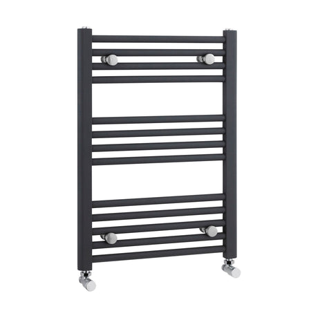 [BHSL103] Balterley Contemporary Heated Vertical Towel Rail Radiator & Straight Rails, 1028 BTU, 700mmx500mm Bathroom Heating - Anthracite - Cutout
