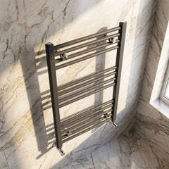 [BHSL103] Harlaston Contemporary Heated Vertical Towel Rail Radiator with Straight Rails, Anthracite, Choice of Size