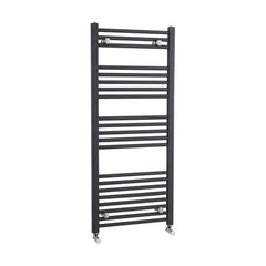 [BHSL105] Balterley Contemporary Heated Vertical Towel Rail with Straight Rails, 1672 BTU, 1150mm x 500mm Bathroom Radiator - Anthracite - Cutout