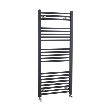 [BHSL105] Balterley Contemporary Heated Vertical Towel Rail with Straight Rails, 1672 BTU, 1150mm x 500mm Bathroom Radiator - Anthracite - Cutout