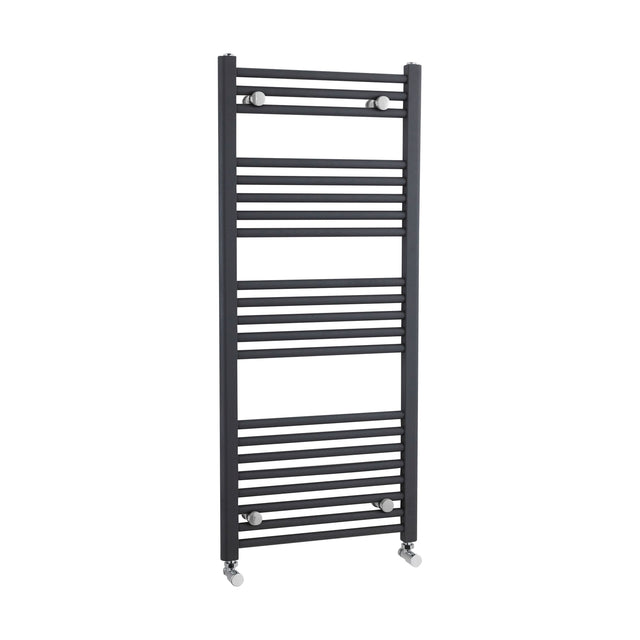 [BHSL105] Balterley Contemporary Heated Vertical Towel Rail with Straight Rails, 1672 BTU, 1150mm x 500mm Bathroom Radiator - Anthracite - Cutout