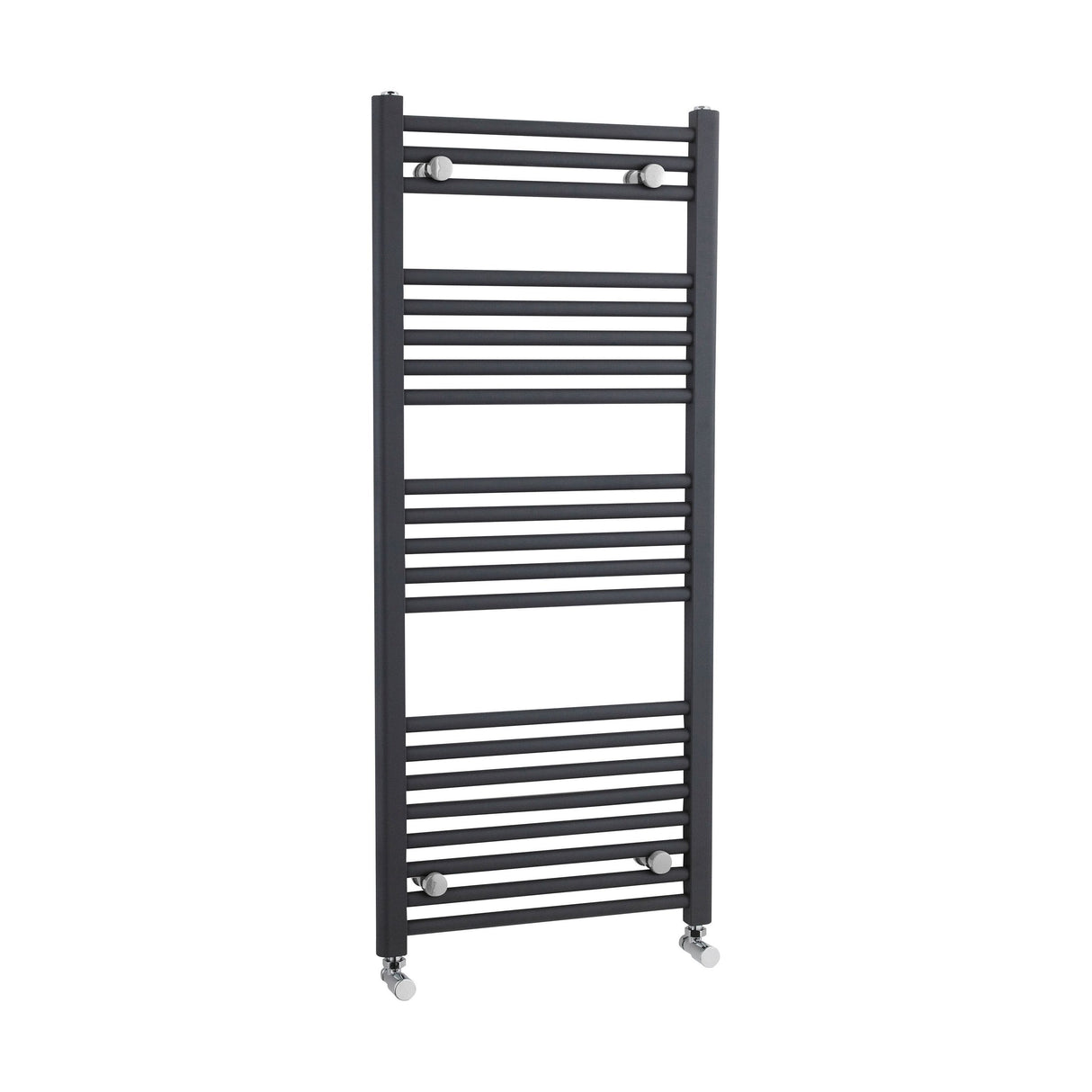 [BHSL105] Harlaston Contemporary Heated Vertical Towel Rail Radiator with Straight Rails, Anthracite, Choice of Size - Cutout