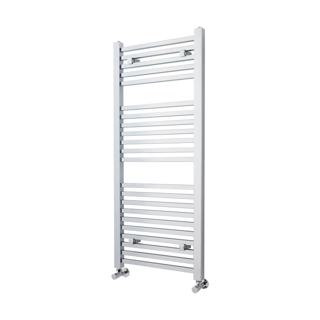 [BHSL109] Balterley Contemporary Heated Vertical Towel Ladder Rail with Square Rails, 1167 BTU, 1200mm x 500mm Bathroom Radiator - Chrome - Cutout