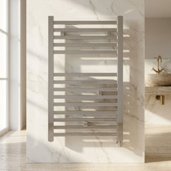 [BHSL150] Electric Vertical Square Towel Rail with 14 Rails - 690mm x 500mm - 200 Watt - Chrome - Silo