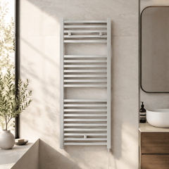 [BHSL151] Electric Vertical Square Towel Rail with 22 Rails - 1110mm x 500mm - 300 Watt - Chrome - Lifestyle 1