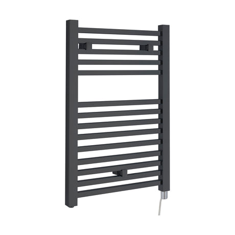 [BHSL152] Electric Vertical Square Towel Rail with 14 Rails - 690mm x 500mm - 300 Watt - Anthracite - Cutout