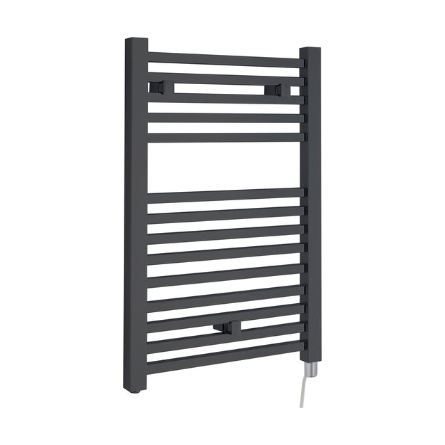 [BHSL152] Electric Vertical Square Towel Rail with 14 Rails - 690mm x 500mm - 300 Watt - Anthracite - Cutout