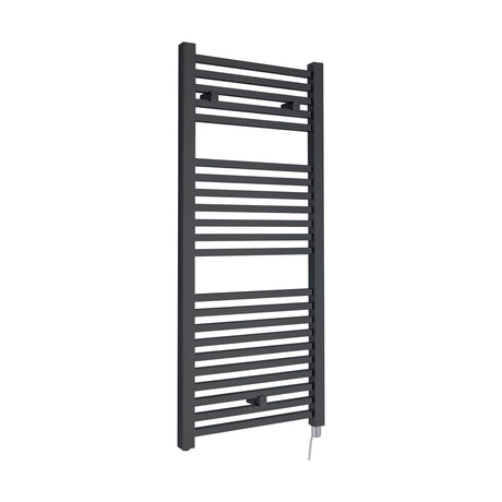 [BHSL153] Electric Vertical Square Towel Rail with 22 Rails - 1110mm x 500mm - 500 Watt - Anthracite - Cutout
