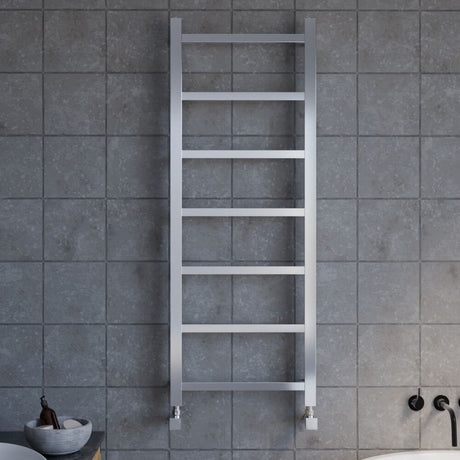 [BHSL375] Contemporary Wall Mounted Heated Towel Rail with Square Rails, Choice of Size - Lifestyle 1