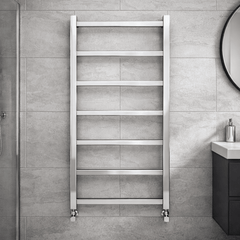 [BHSL376] Contemporary Wall Mounted Heated Towel Rail with Square Rails, Choice of Size - Silo