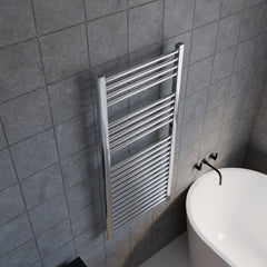 [BHSL382] Heated Vertical Towel Rail with Straight Rails - 1096 BTU - 1100mm x 500mm - Chrome - Lifestyle 2