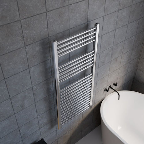 [BHSL382] Heated Vertical Towel Rail with Straight Rails - 1096 BTU - 1100mm x 500mm - Chrome - Lifestyle 2