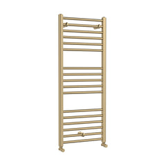 [BHSL805] Straight Towel Radiator with Round Rails, Brushed Brass - Choice of Size - Cutout