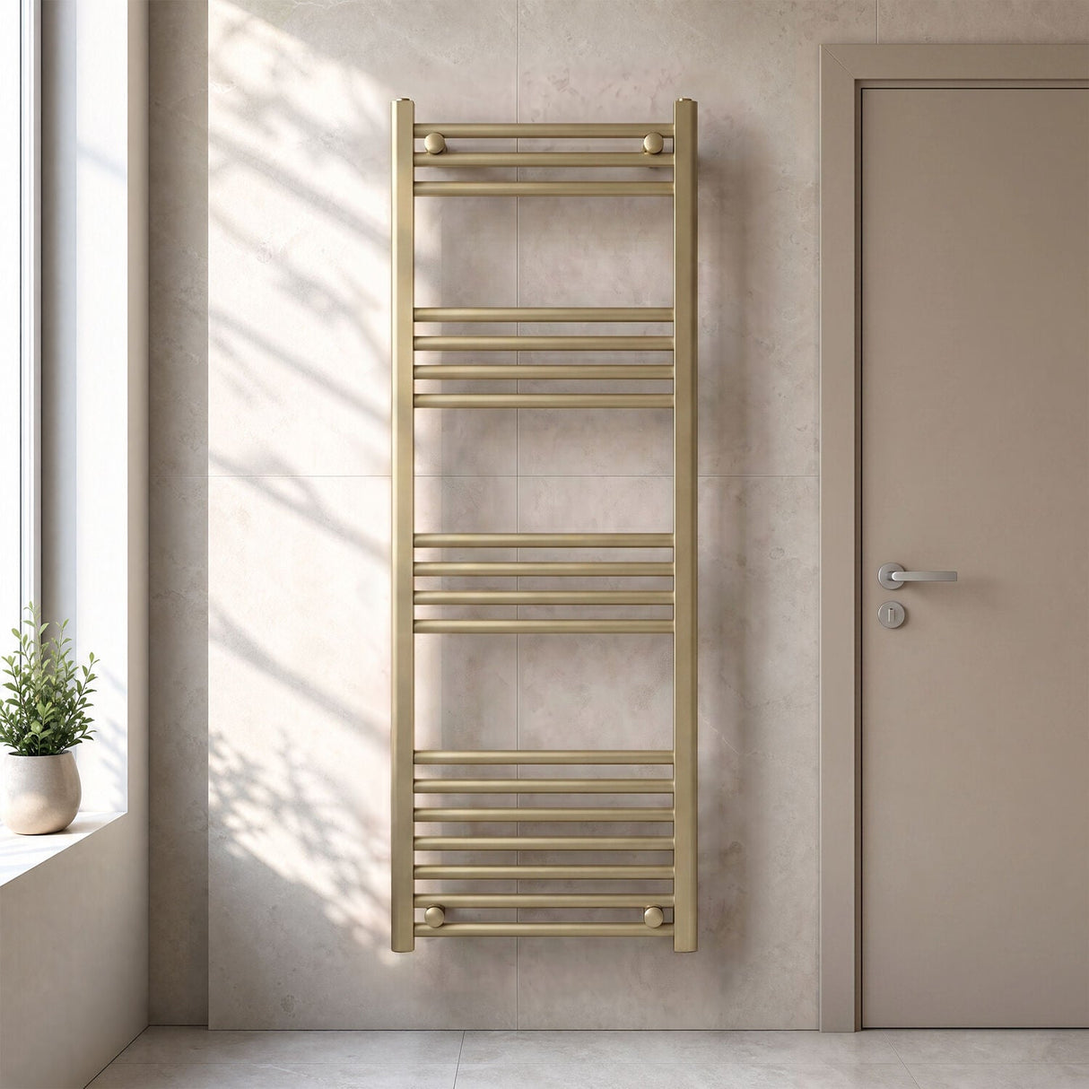 [BHSL85012] Balterley Straight Towel Radiator - 1200 x 500mm - Silo