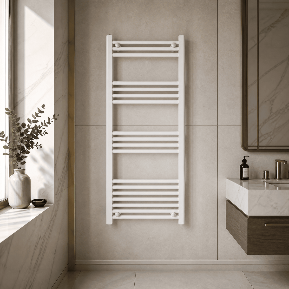 [BHSL95012] Balterley Straight Towel Radiator - Choice of Size and Colour - Lifestyle 1