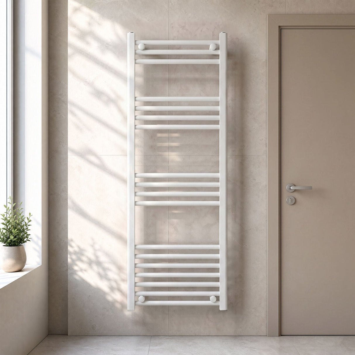 [BHSL95012] Balterley Straight Towel Radiator - 1200 x 500mm - Silo