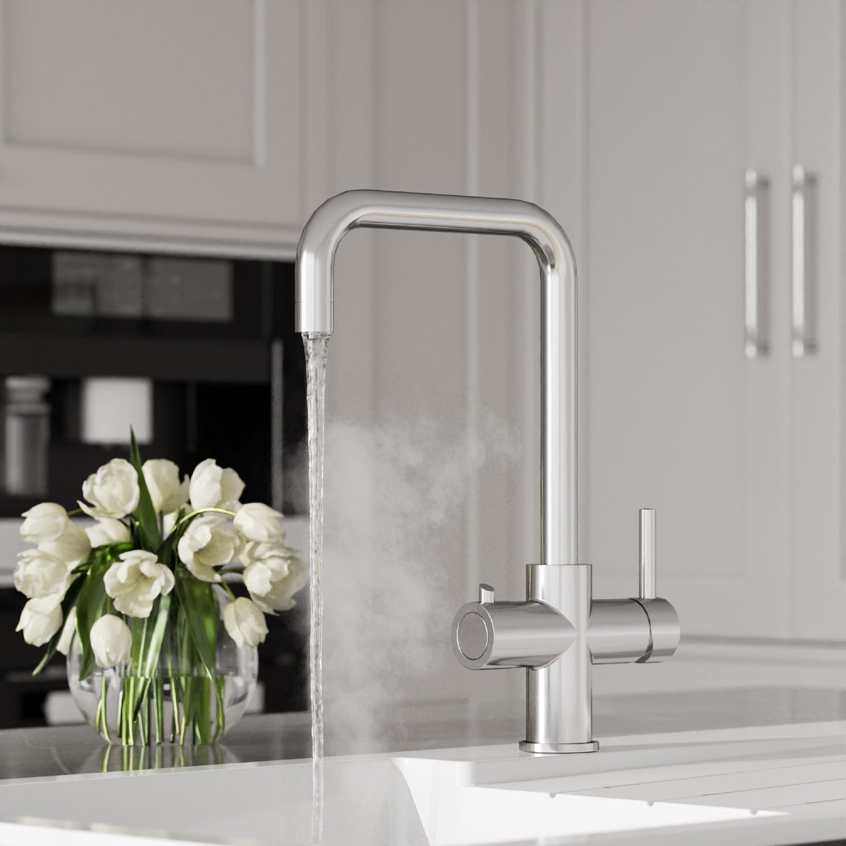 [BKHT305DL] Fulford 3 in 1 Boiling Water Tap Kit, Instant Hot Water Tap with Dual Lever Handles, Tank and Filter - Choice of Colour - Lifestyle 1