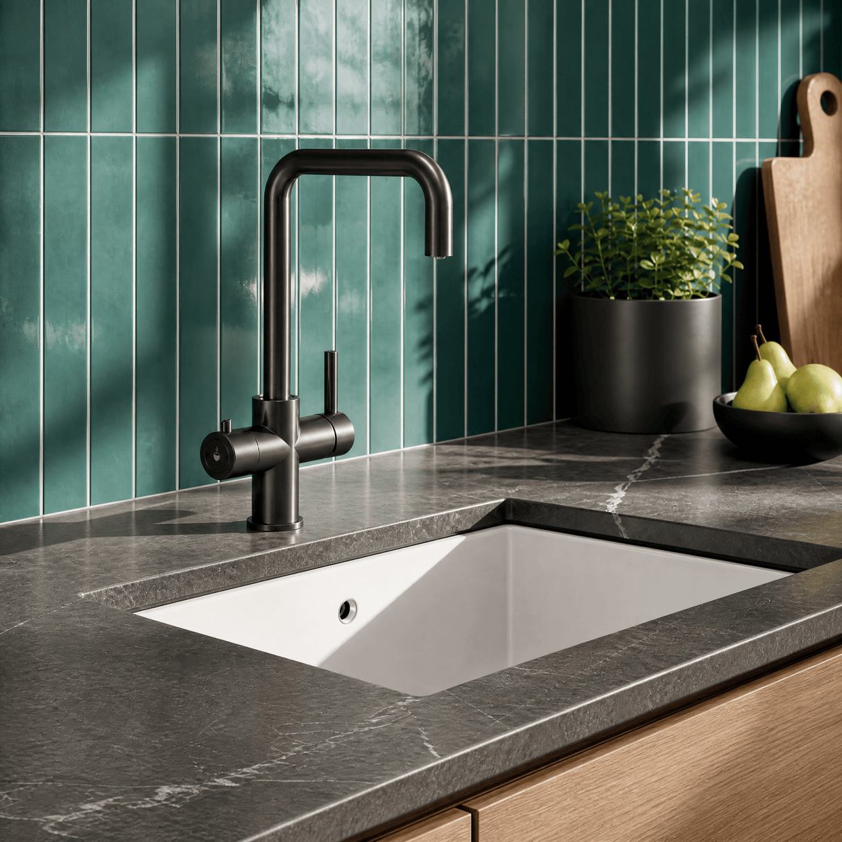 [BKHT705DL] Fulford 3 in 1 Boiling Water Tap Kit, Instant Hot Water Tap with Dual Lever Handles, Tank and Filter - Choice of Colour - Lifestyle 1
