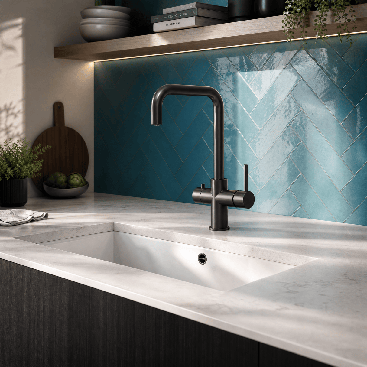 [BKHT705DL] Fulford 3 in 1 Boiling Water Tap Kit, Instant Hot Water Tap with Dual Lever Handles, Tank and Filter - Choice of Colour - Lifestyle 3