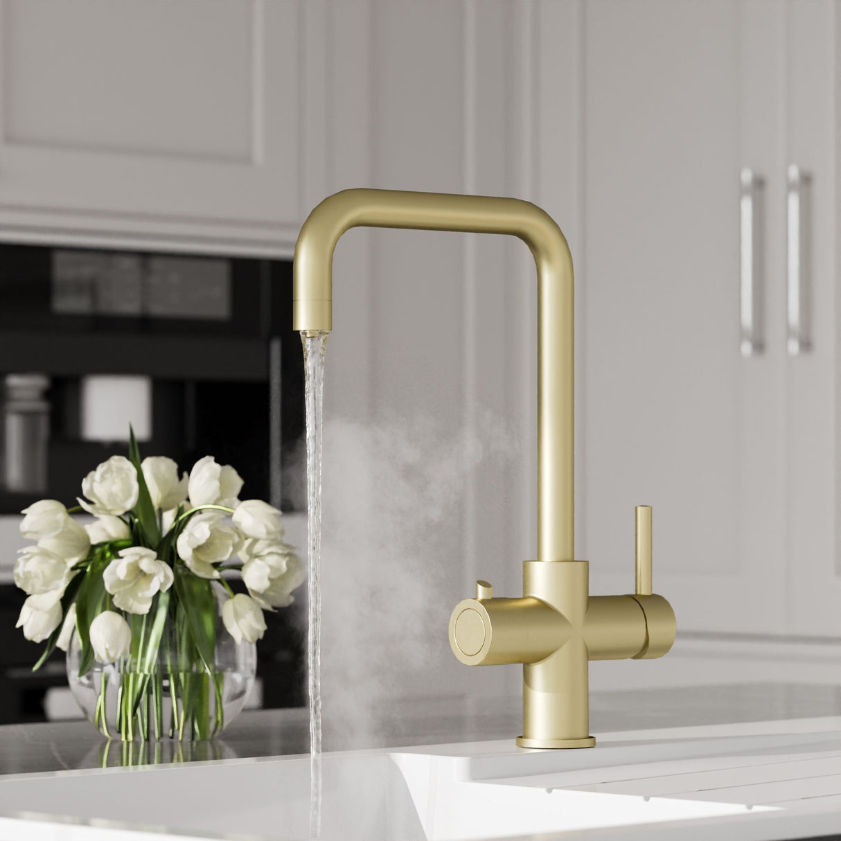 [BKHT805DL] Fulford 3 in 1 Boiling Water Tap Kit, Instant Hot Water Tap with Dual Lever Handles, Tank and Filter - Choice of Colour - Lifestyle 1