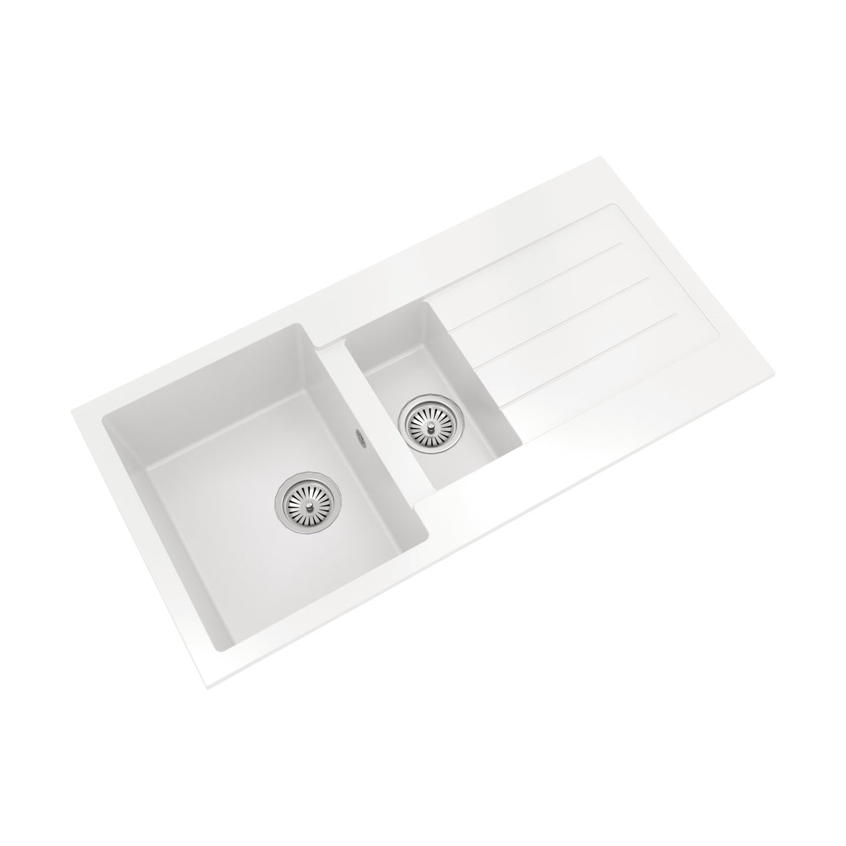 [BKS11050SH] 100cm Composite Inset Kitchen Sink with Overflow & Drainer - Available in Multiple Colours - Cutout