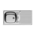 [BKS120901] Contemporary Stainless Steel Kitchen Sink with Drainer, 860 x 435mm - Cutout