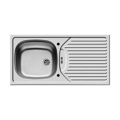 [BKS120901] Contemporary Stainless Steel Kitchen Sink with Drainer, 860 x 435mm - Cutout