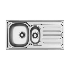 [BKS186701] 1.5 Bowl Stainless Steel Kitchen Sink with Drainer, 1000 x 500mm - Cutout