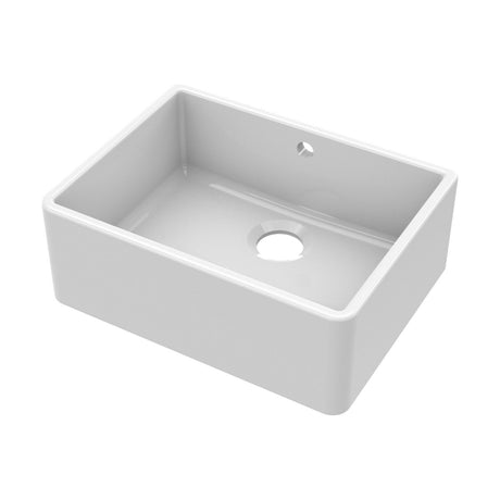 [BKS202] Single Bowl Fireclay Ceramic Butler Kitchen Sink with Overflow - 595mm - Cutout