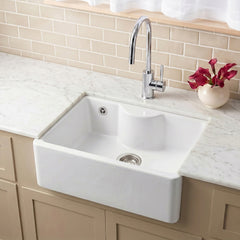 Single Bowl Fireclay Ceramic Butler Kitchen Sink - Variety of Sizes and Features Available