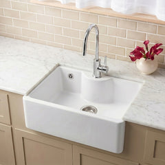 Single Bowl Fireclay Ceramic Butler Kitchen Sink - Variety of Sizes and Features Available