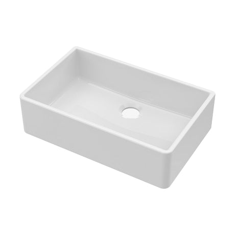 [BKS206] Single Bowl Fireclay Ceramic Butler Kitchen Sink with No Overflow & No Tap Hole - 795mm - Cutout