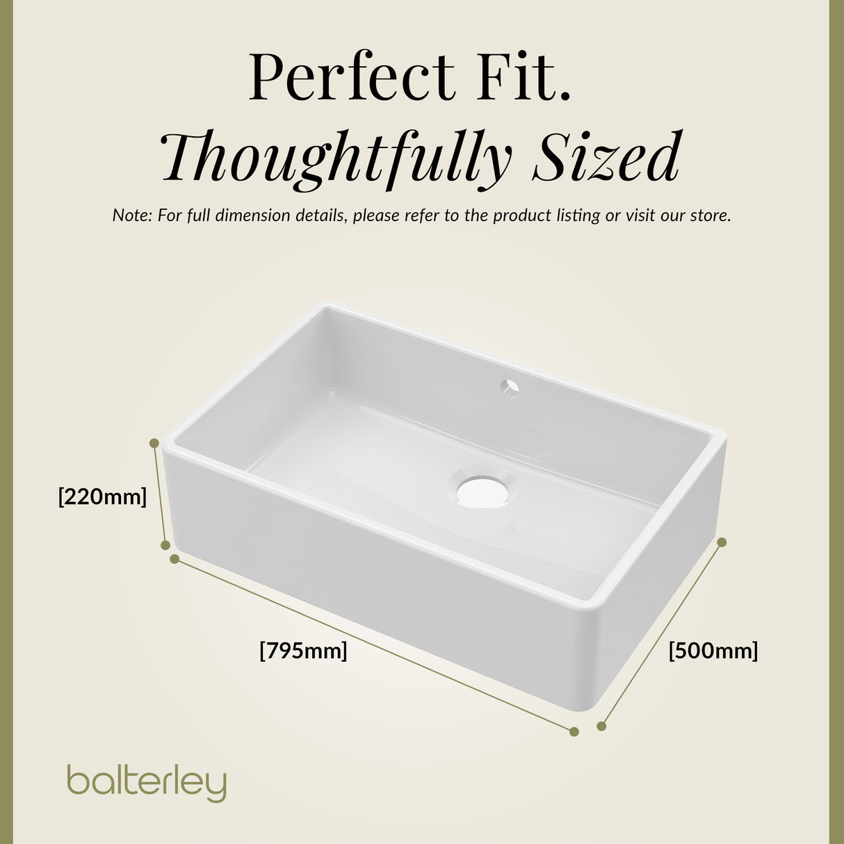 Single Bowl Fireclay Ceramic Butler Kitchen Sink Bundle inc Mixer Tap, Overflow & Waste