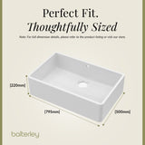 Single Bowl Fireclay Ceramic Butler Kitchen Sink Bundle inc Mixer Tap, Overflow & Waste