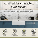 Single Bowl Fireclay Ceramic Butler Kitchen Sink Bundle inc Mixer Tap, Overflow & Waste