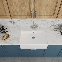 [BKS207WT2] Single Bowl Fireclay Ceramic Butler Kitchen Sink Bundle inc Mixer Tap, Overflow & Waste - Lifestyle 2