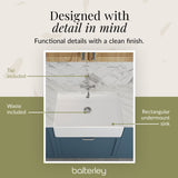Single Bowl Fireclay Butler Kitchen Sink Bundle inc French Classic Tap & Overflow