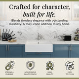 Single Bowl Fireclay Butler Kitchen Sink Bundle inc French Classic Tap & Overflow