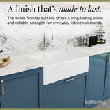 Single Bowl Fireclay Ceramic Butler Kitchen Sink Bundle with a Classic Tap, Tap Ledge & Waste