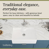 Single Bowl Fireclay Ceramic Butler Kitchen Sink Bundle with a Classic Tap, Tap Ledge & Waste