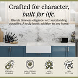 Single Bowl Fireclay Ceramic Butler Kitchen Sink Bundle with a Classic Tap, Tap Ledge & Waste