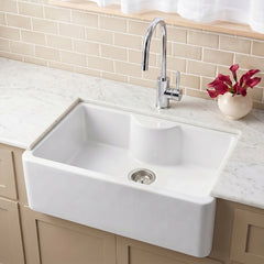 Single Bowl Fireclay Ceramic Butler Kitchen Sink - Variety of Sizes and Features Available