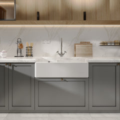 Single Bowl Fireclay Ceramic Butler Kitchen Sink - Variety of Sizes and Features Available
