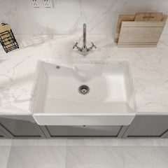 Single Bowl Fireclay Ceramic Butler Kitchen Sink - Variety of Sizes and Features Available